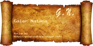 Gaier Natasa névjegykártya